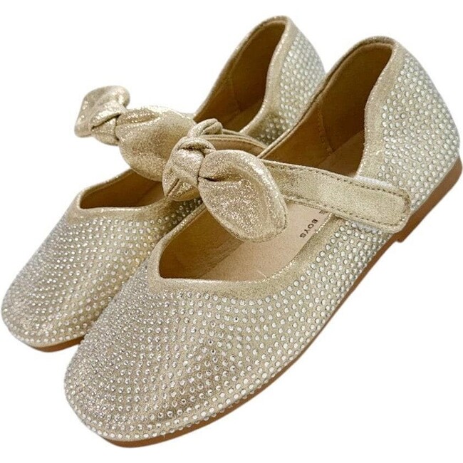 Gold Crystal Bow Ballet Flat - Flats - 5