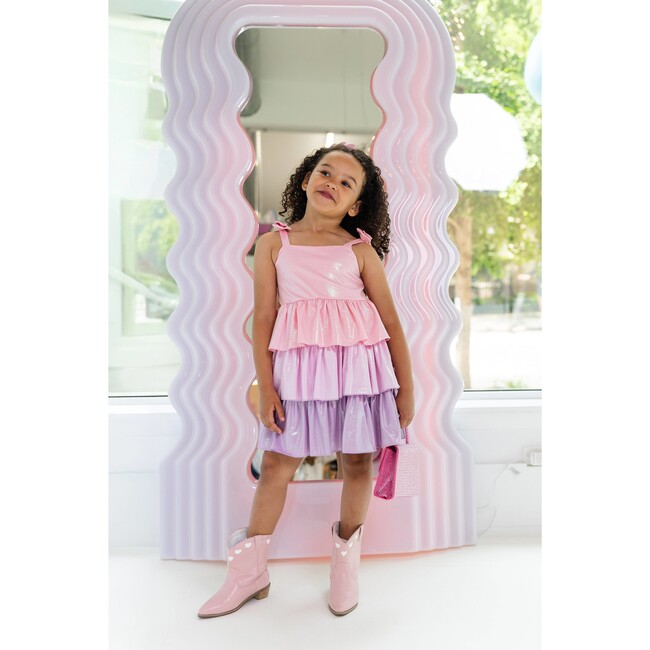 Pastel Ombre Shimmer Bow Dress - Dresses - 3