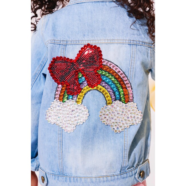 Rainbow Bow Gem Denim Jacket - Jackets - 4