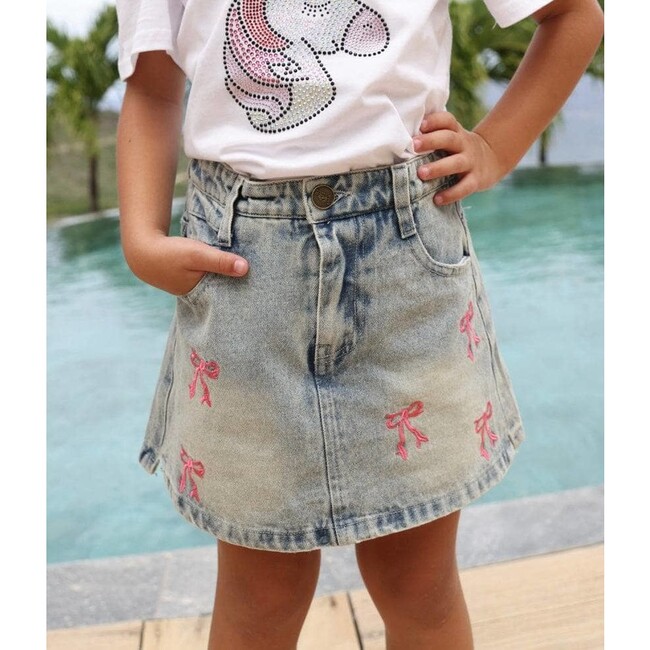 Cutie Bows Denim Skirt - Skirts - 3