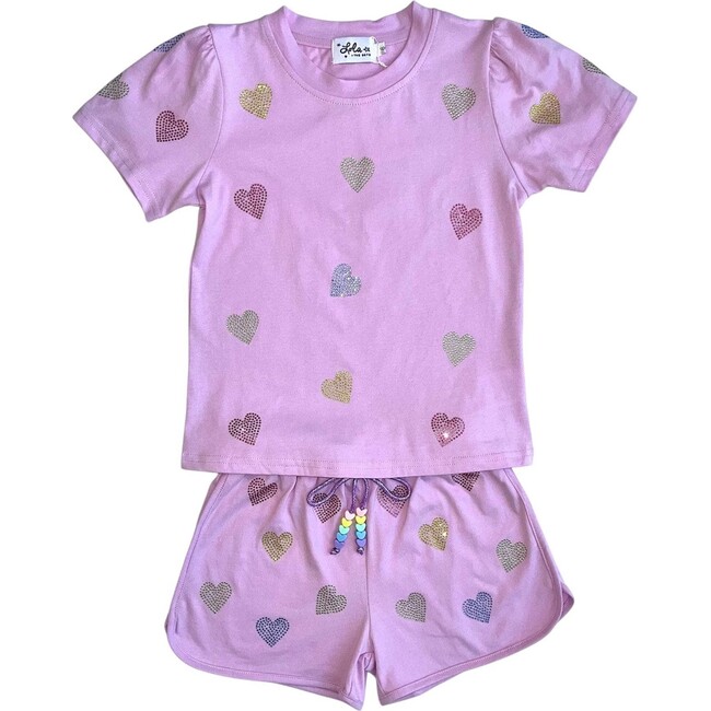 Crystal Hearts Short Set Lavender