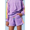 Lavender Rainbow Sequin Stripe Short Set - Mixed Apparel Set - 2