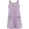 Lavender Crystal Heart Denim Bow Dress - Dresses - 1 - thumbnail