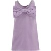 Lavender Crystal Heart Denim Bow Dress - Dresses - 2