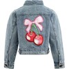 Crystal Cherry Bow Denim Jacket - Jackets - 1 - thumbnail