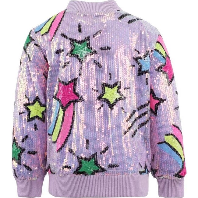 Lavender Shooting Star Sequin Bomber - Jackets - 4