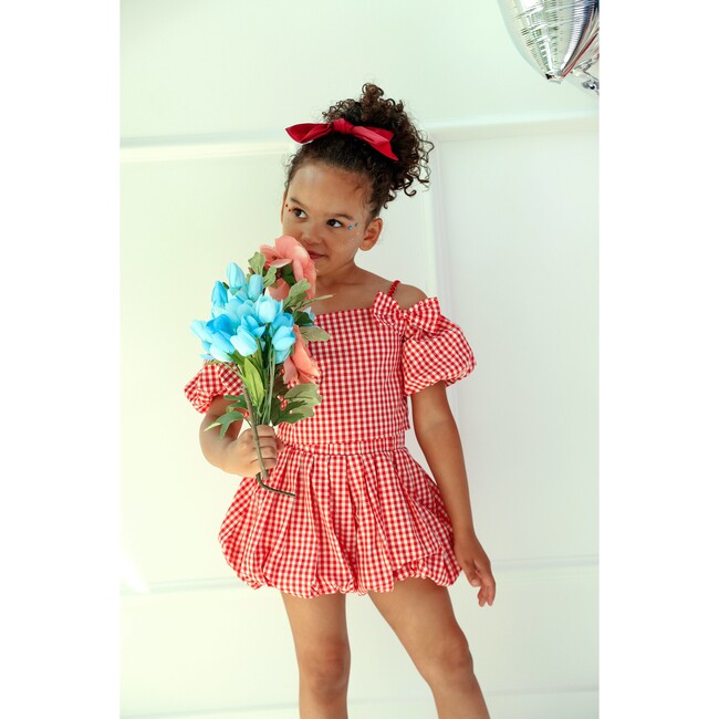 Plaid Bow Bubble Skort Set - Mixed Apparel Set - 7
