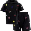 Black Crystal Doodle Short Set - Mixed Apparel Set - 1 - thumbnail