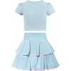 Baby Blue Soft Scuba Tennis Set - Mixed Apparel Set - 2