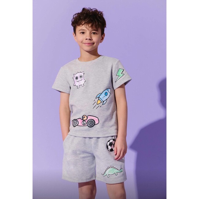 Boys Sticker Short Set - Mixed Apparel Set - 3