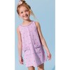 Lavender Crystal Heart Denim Bow Dress - Dresses - 3