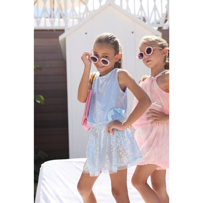 Baby Blue Sequin Bow Set - Mixed Apparel Set - 3