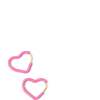 Enamel Heart Hoop, Pink - Earrings - 1 - thumbnail