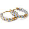 Braided Hoop Earrings, Blue - Earrings - 1 - thumbnail
