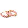 Braided Hoop Earrings, Pink - Earrings - 1 - thumbnail