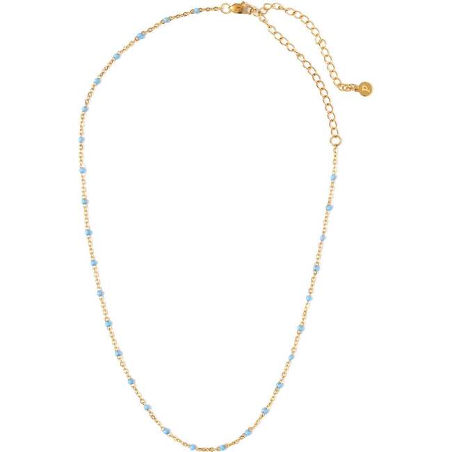 Enamel Bead Necklace, Blue - Earrings - 3