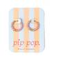 Braided Hoop Earrings, Pink - Earrings - 3