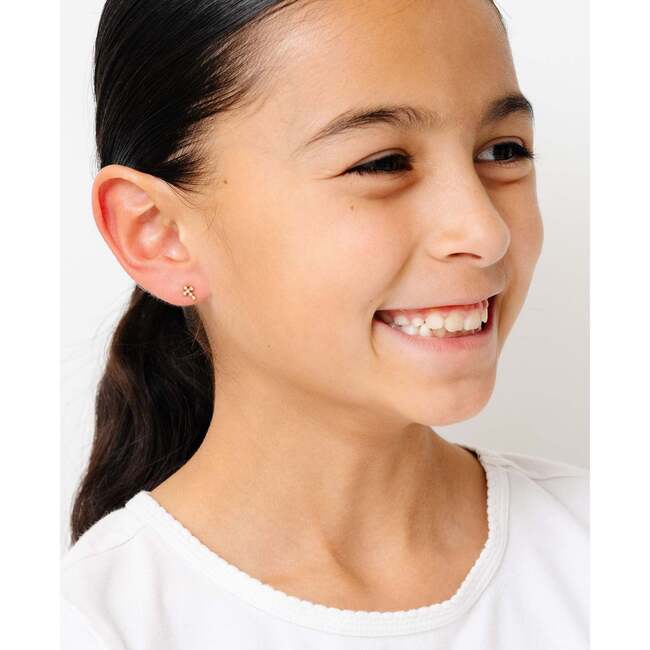 Diamond Cross Earrings, Gold - Earrings - 3