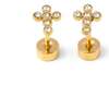 Diamond Cross Earrings, Gold - Earrings - 4