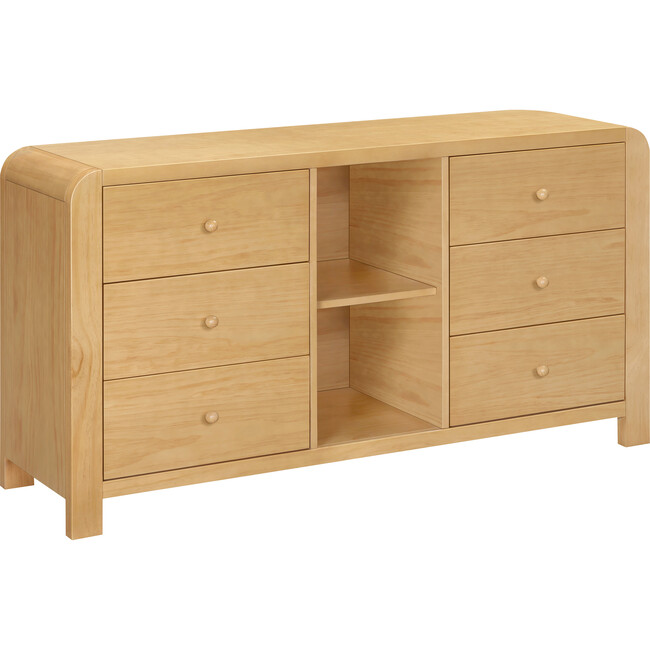 TipToe 6-Drawer Assembled Dresser with Cubbies in Honey