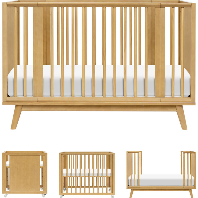 Palma 8-in-1 Convertible All-Stages® Crib w/ Bassinet & Toddler Bed Kits in Honey