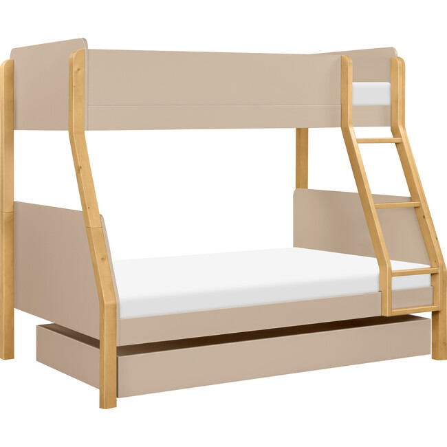 TipToe Twin-Over-Full Bunk Bed in Taupe and Honey
