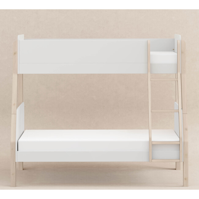 TipToe Twin-Over-Full Bunk Bed in White and Washed Natural