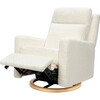 Sigi Pro Power Glider Recliner w/ Power Lumbar in Cream Shearling w/Light Wood Base - Nursery Chairs - 1 - thumbnail