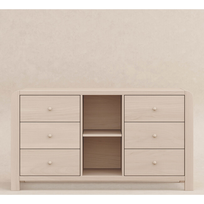 TipToe 6-Drawer Assembled Dresser with Cubbies in Washed Natural