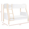 TipToe Twin-Over-Full Bunk Bed in White and Washed Natural - Bunk Beds - 3