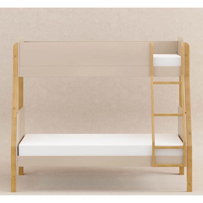 TipToe Twin-Over-Full Bunk Bed in Taupe and Honey