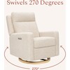 Sigi Pro Power Glider Recliner w/ Power Lumbar in Almond Teddy Loop w/Light Wood Base - Nursery Chairs - 4