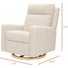 Sigi Pro Power Glider Recliner w/ Power Lumbar in Almond Teddy Loop w/Light Wood Base - Nursery Chairs - 5