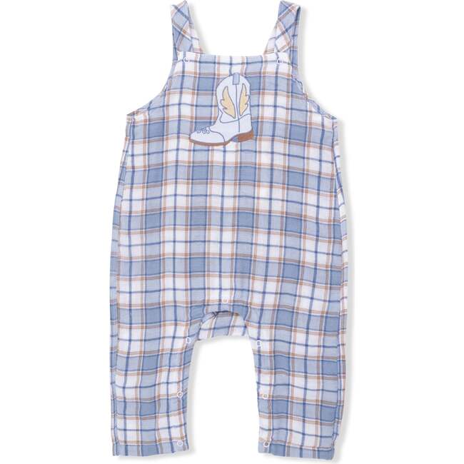 Western Boot Plaid - Crew Neck Tee with Overalls