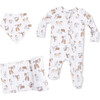 Cowboy Nursery -  2 Way Zipper Footie, Bandana Bib, & Swaddle Blanket Set - Footie Pajamas - 1 - thumbnail