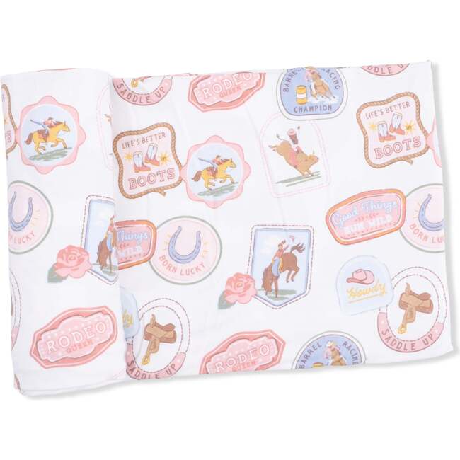 Rodeo Patches Pink - Swaddle Blanket