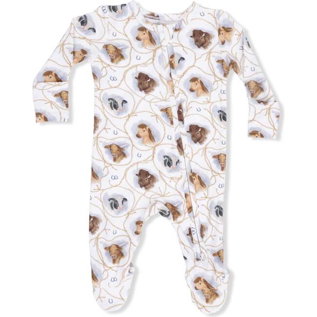 Farm Animals Rope Cameos Uni - 2 Way Zipper Footie - Footie Pajamas - 3