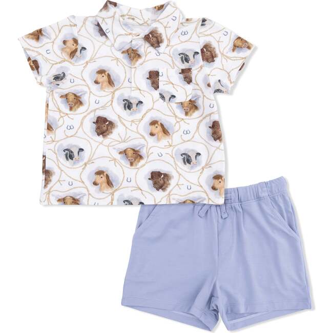 Farm Animals Rope Cameos Uni - Polo with Casual Short