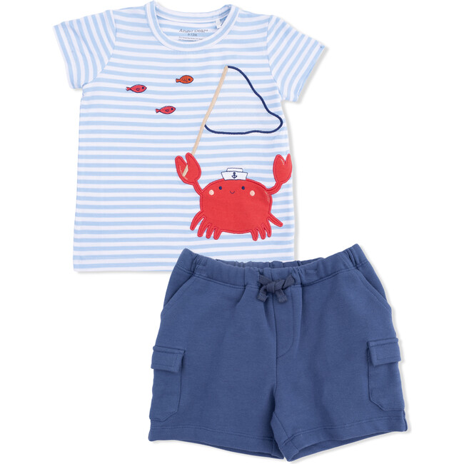 Sailor Sea Creatures Appliques - Crew Neck Tee with Cargo Short