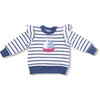 Bubbly Sailboat - Ruffle Sweatshirt & Paperbag Short - Mixed Apparel Set - 2