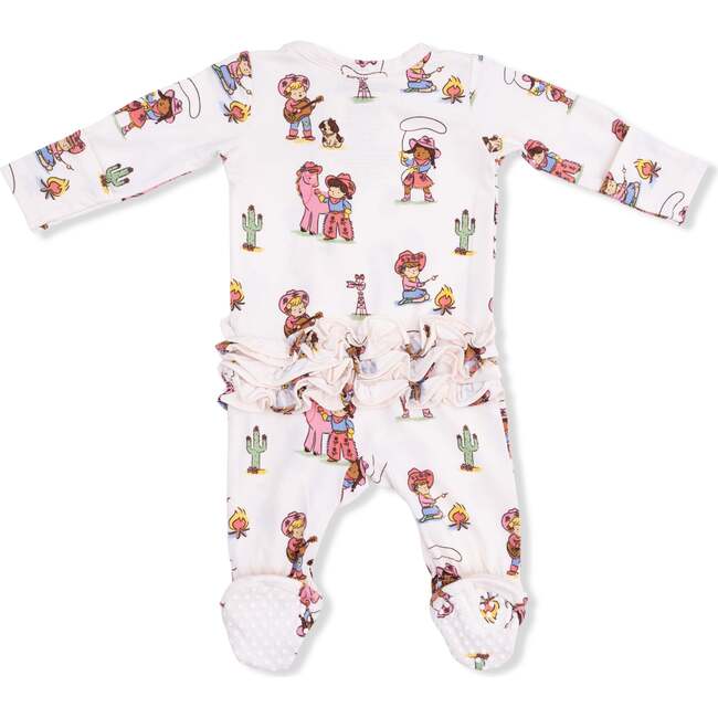 Vintage Cowgirls - 2 Way Ruffle Back Zipper Footie