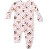 Farm Animals Floral Cameos Pink - 2 Way Ruffle Back Zipper Footie - Footie Pajamas - 1 - thumbnail
