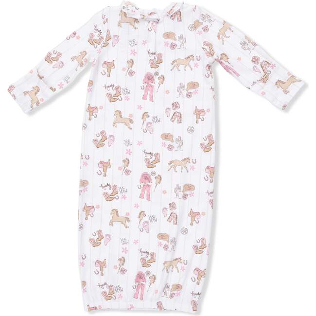 Cowgirl Nursery - Kimono Gown & Ruffle Knotted Hat