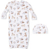 Cowboy Nursery - Lap Shoulder Gown & Beanie Hat - Nightgowns - 1 - thumbnail