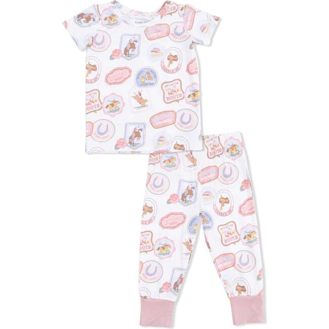 Rodeo Patches Pink - Short Sleeve Loungewear Set