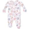 Rodeo Patches Pink - 2 Way Ruffle Back Zipper Footie - Footie Pajamas - 1 - thumbnail