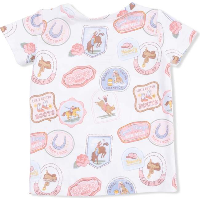 Rodeo Patches Pink - Short Sleeve Loungewear Set