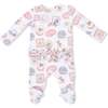 Rodeo Patches Pink - 2 Way Ruffle Back Zipper Footie - Footie Pajamas - 2