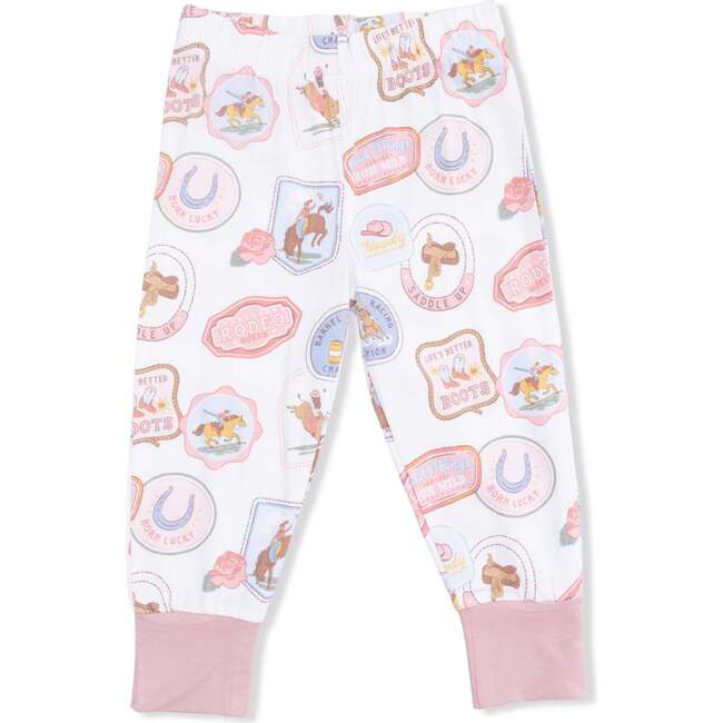 Rodeo Patches Pink - Short Sleeve Loungewear Set - Mixed Apparel Set - 3