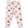 Farm Animals Floral Cameos Pink - Short Sleeve Loungewear Set - Mixed Apparel Set - 3